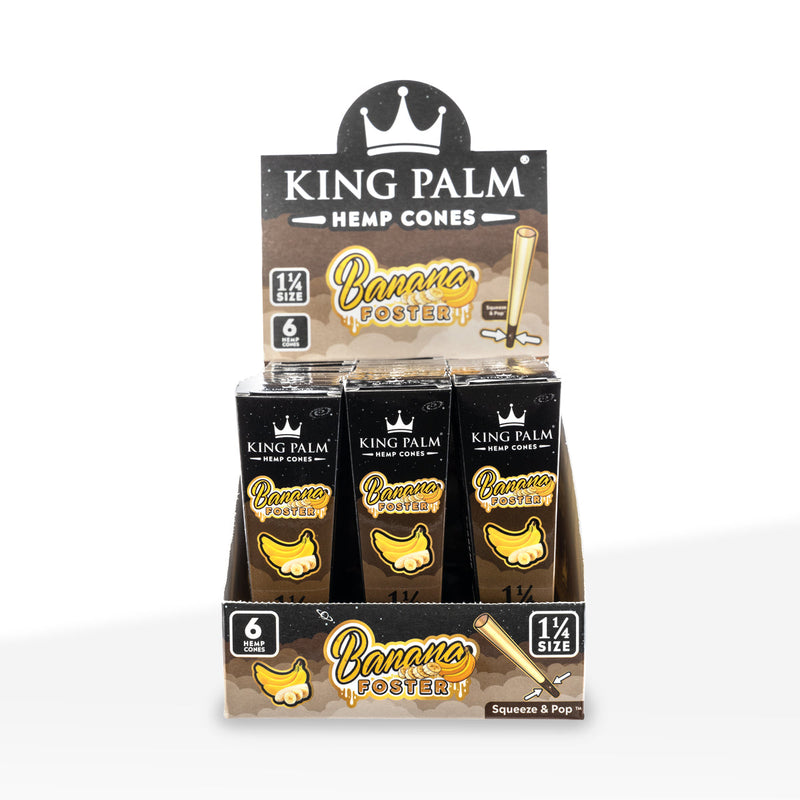 King Palm™ | Hemp 1¼ 6-Pack Cones | 84mm - Various Flavors - 30 Count