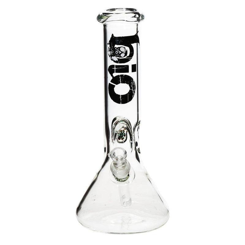 Bio Glass Glass Bong 12" BIO Marble Beaker Water Pipe - Clear With Black Logo