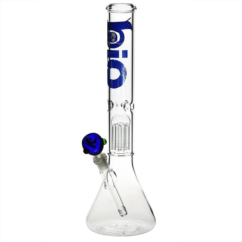 Bio Glass Glass Bong 18" BIO Single Tree Beaker Water Pipe - Blue Logo