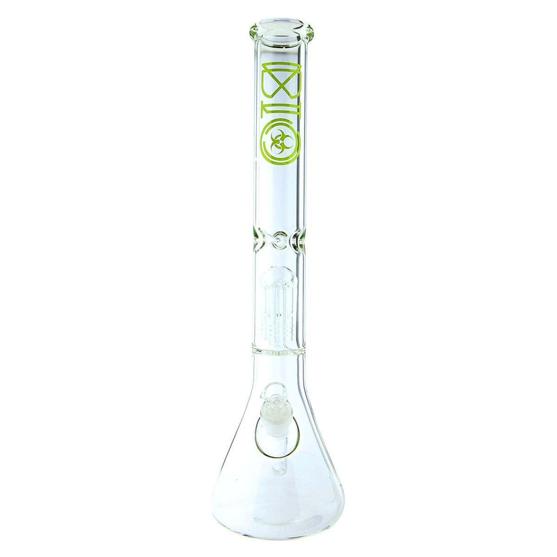 Bio Glass Glass Bong 18" BIO Single Tree Beaker Water Pipe - Green Logo