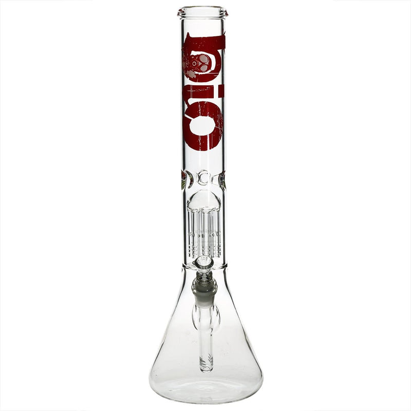 Bio Glass Glass Bong 18" BIO Single Tree Beaker Water Pipe - Red Logo