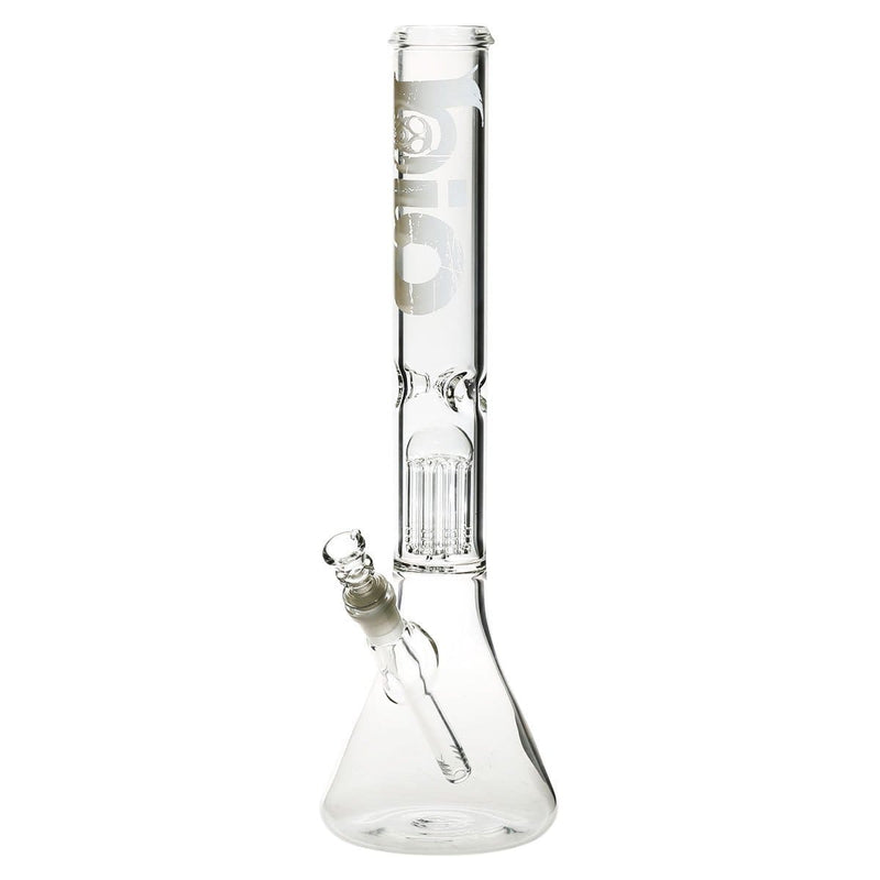Bio Glass Glass Bong 18" BIO Single Tree Beaker Water Pipe - White Logo