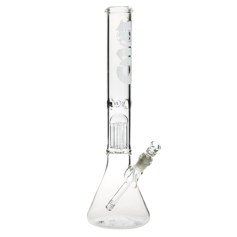 Bio Glass Glass Bong 18" BIO Single Tree Beaker Water Pipe - White Logo