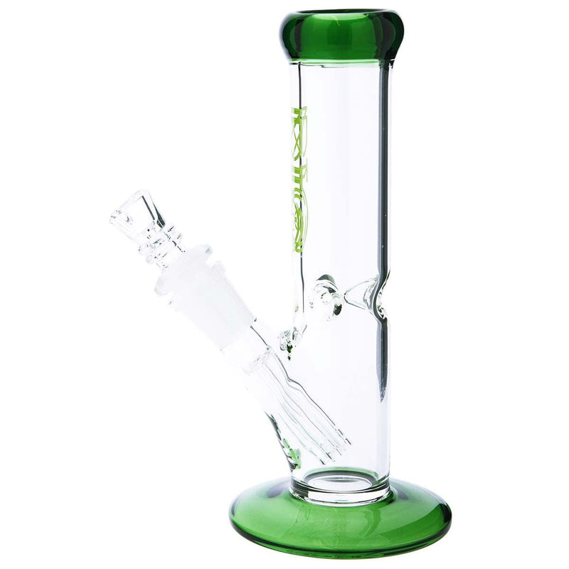 Bio Glass Glass Bong 8" BIO 38mm Straight - Green Trim