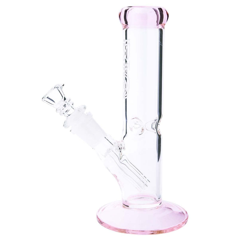 Bio Glass Glass Bong 8" BIO 38mm Straight - Pink Trim