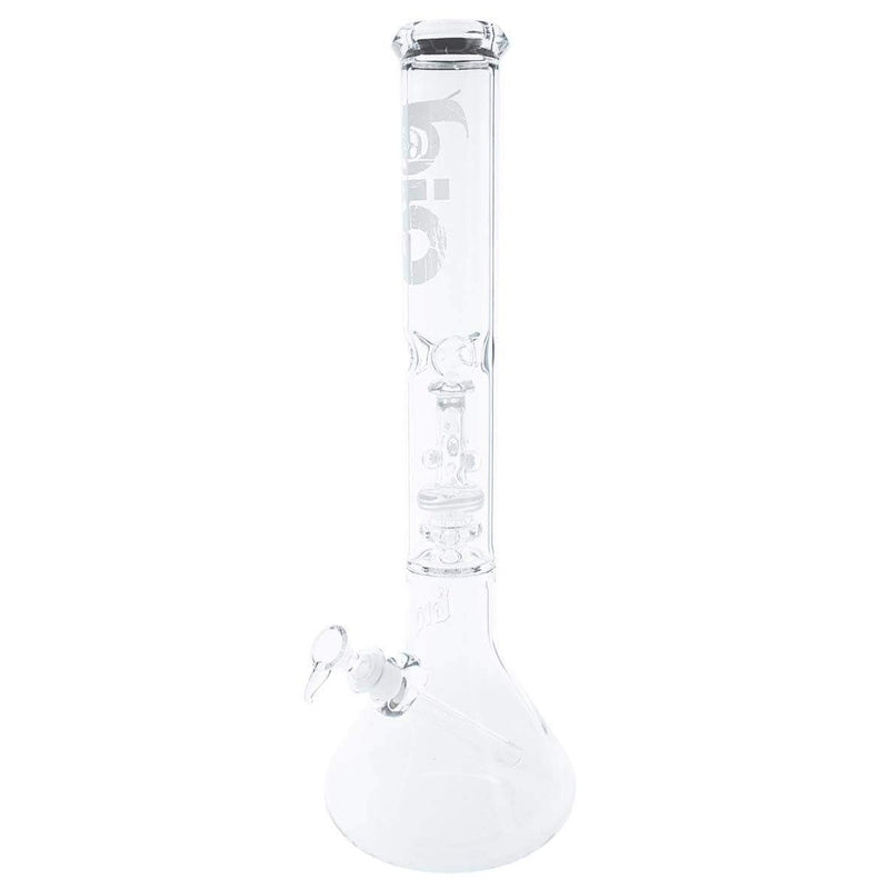 Bio Glass Glass Bong Waterpipe BIO 50x5mm Beaker w/ Waterpipe Showerhead Perc - 19mm Female - White