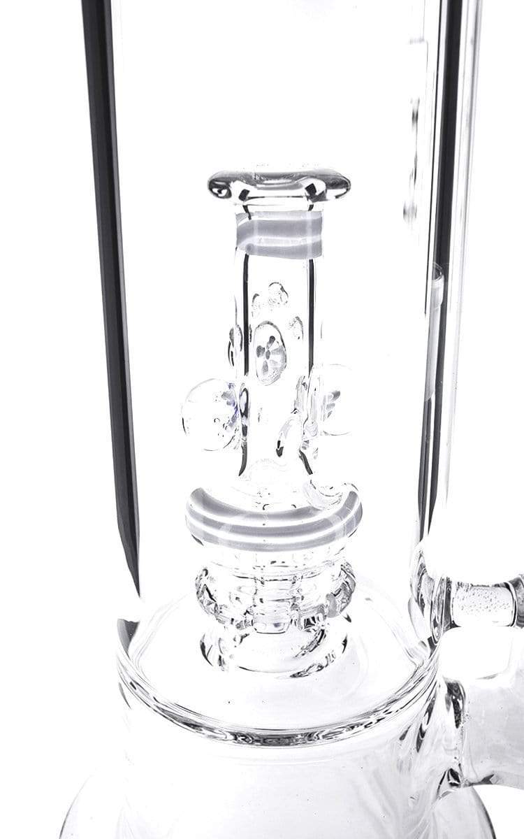 Bio Glass Glass Bong Waterpipe BIO Stemless Straight 65mm w/ Waterpipe Showerhead Perc - 19mm female - White