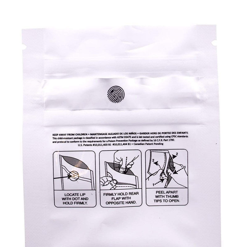 Biohazard Inc Child Resistant Mylar Bag White Vista Smell Proof Child Resistant Mylar Bag | 3" x 7.25" - 1,000 Count