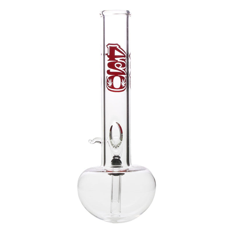 Biohazard Inc Glass Bong 8" 32mm Water Pipe w/ Sticker and Slide - Clear