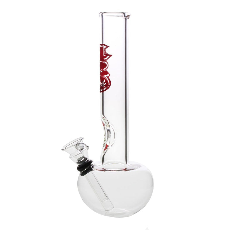 Biohazard Inc Glass Bong 8" 32mm Water Pipe w/ Sticker and Slide - Clear