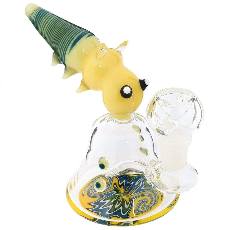 Biohazard Inc Glass Dab Rig 6" Bee Water Pipe Wig Wag Base Design Bowl + Banger