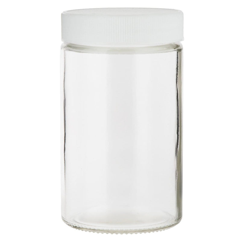 Biohazard Inc Glass Jar 10oz Glass Jar W/ White Cap - 36 Units