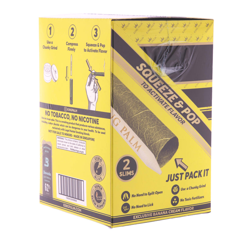 Biohazard Inc Palm Pre Rolled Wraps King Palm Slim Banana Cream 2 Pak - 20 Count