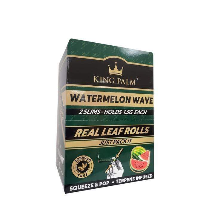 Biohazard Inc Palm Pre Rolled Wraps King Palm Slim Size Watermelon Wave 2 Pack - 20 Count