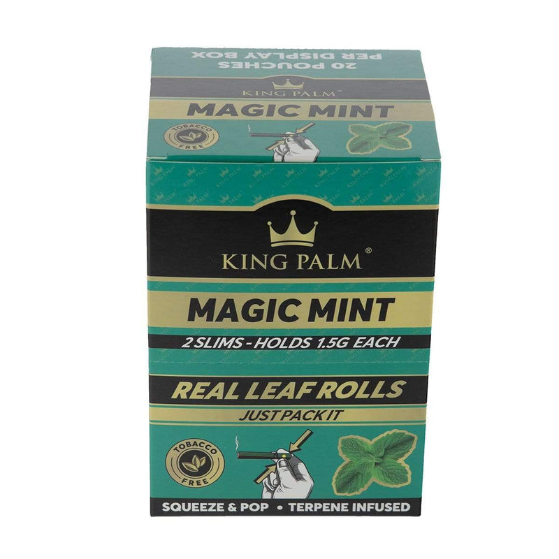 Biohazard Inc Palm Pre Rolled Wraps King Palm Slims Pre-Rolled Magic Mint - 20 Count