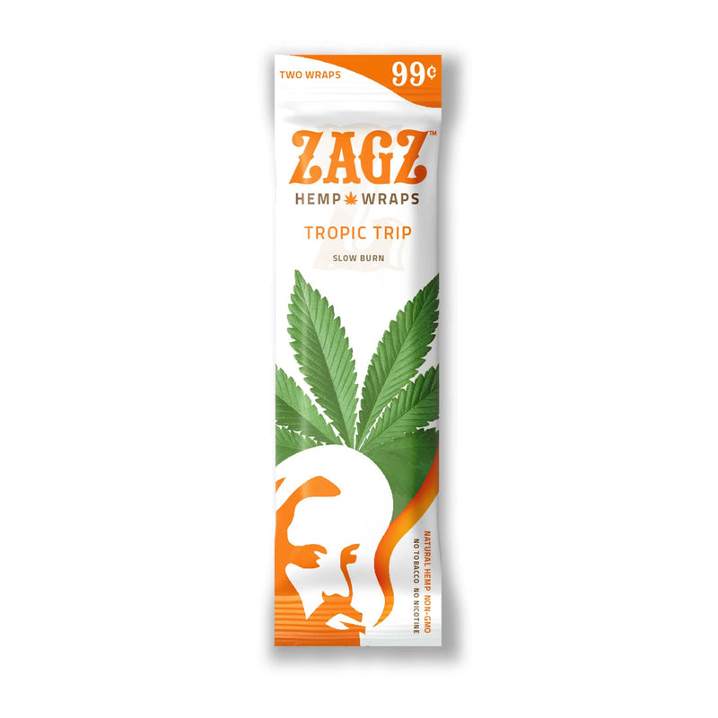 Biohazard Inc Rolling Papers Zig Zagz Hemp Wraps Tropic Trip - 25 Count