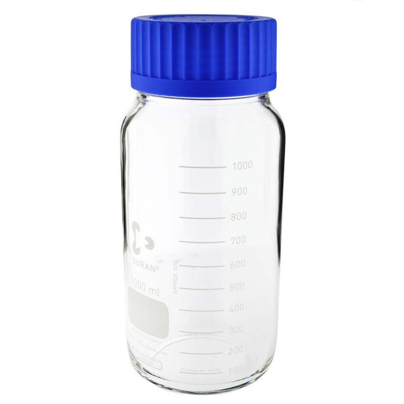Biohazard Inc Scientific Lab Bottles LAB GLASS MEDIA.CLEAR WIDE NECK 1000 ML. - 1 Count
