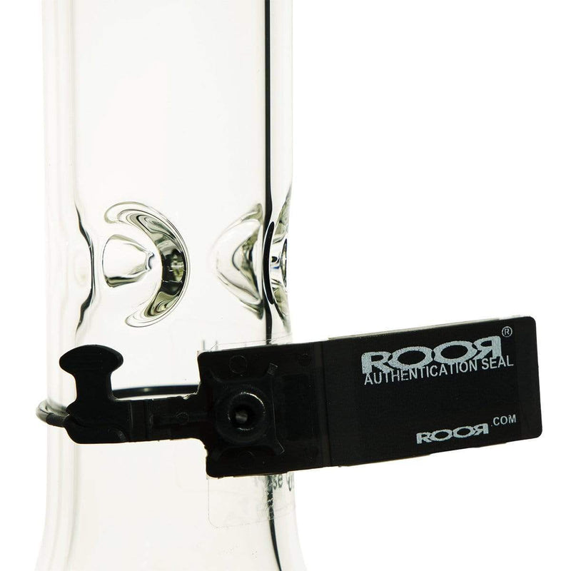 Roor Glass Bong ROOR Tech 18" 45mm x 5mm Fixed Beaker - Smokey Grey & White Color