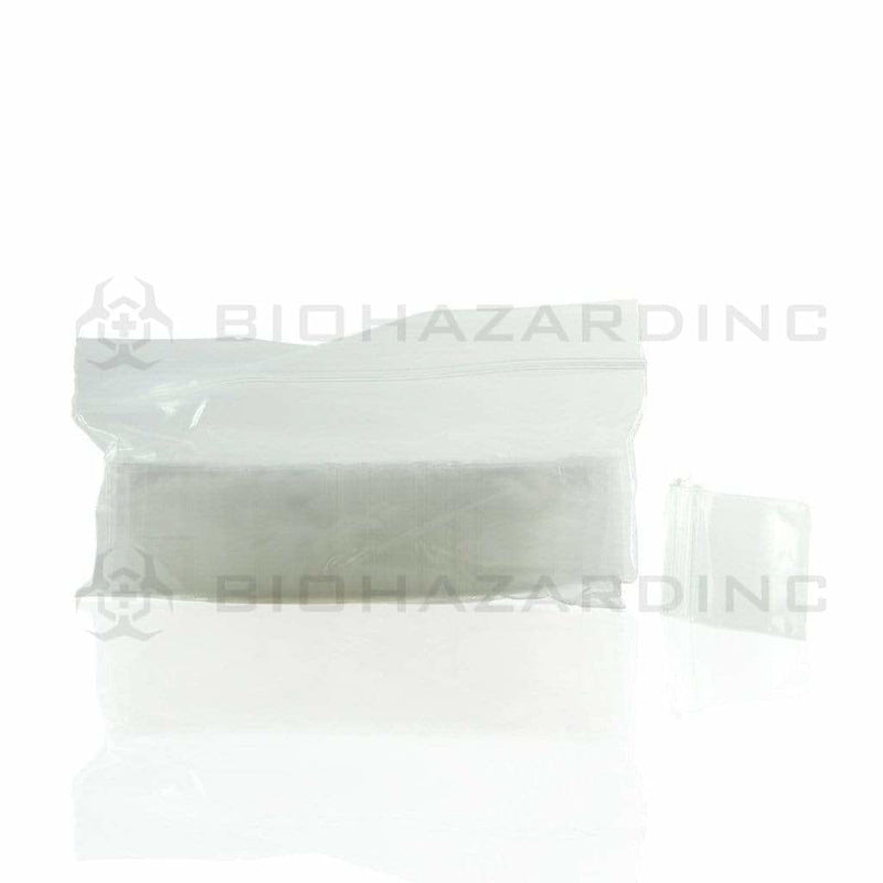 Biohazard Inc Storage Bag 1" x 1" Zip Lock Bag - 1,000 Count