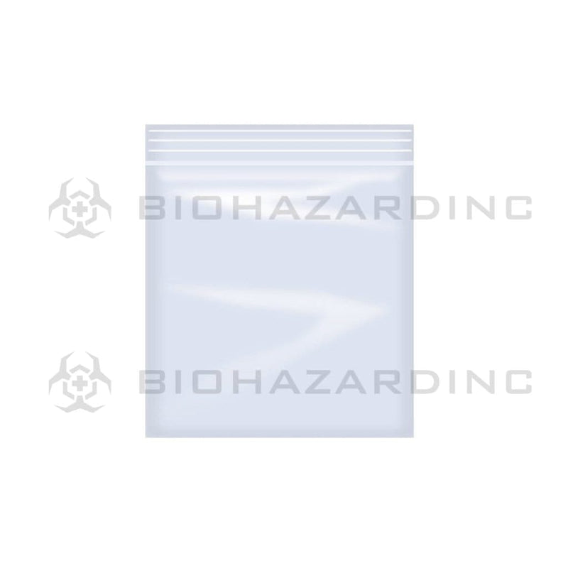 Biohazard Inc Storage Bag 3" x 3" Zip Lock Baggies - 1,000 Count