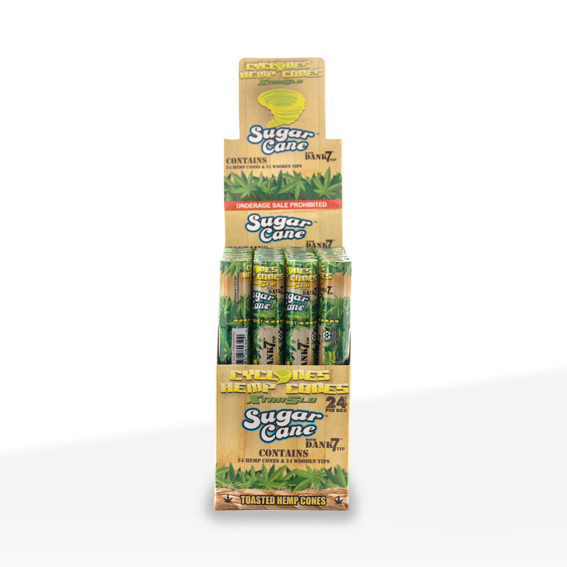 Cyclones | Hemp Pre-Rolled Cones Xtra Slow Burn | 109mm - Various Flavors - 24 Count