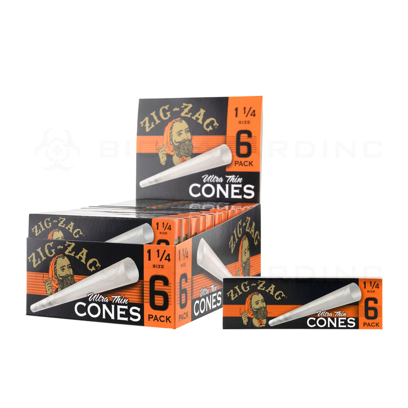 Zig-Zag® | Ultra Thin Pre Roll Cones 1¼ Size | 78mm - Classic White -  24 Count Pre-Rolled Cones Zig Zag   