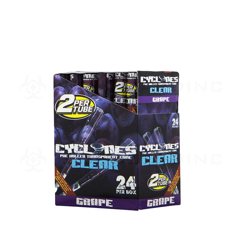 Cyclones | Wholesale Clear Cellulose Pre-Rolled Cones 1¼ Size | 78mm - 24 Count - Various Flavors Pre-Rolled Cones Cyclones   