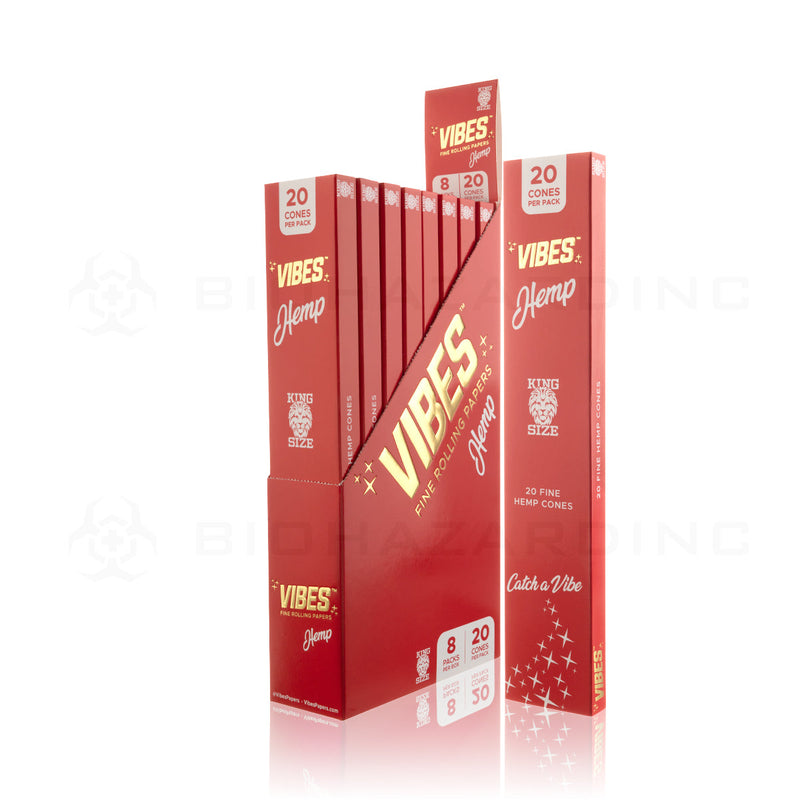 Vibes® | Wholesale Pre-Rolled Cones King Size | 110mm - Hemp - Various Counts Pre-Rolled Cones Vibes 8 Count - 20/Pack  