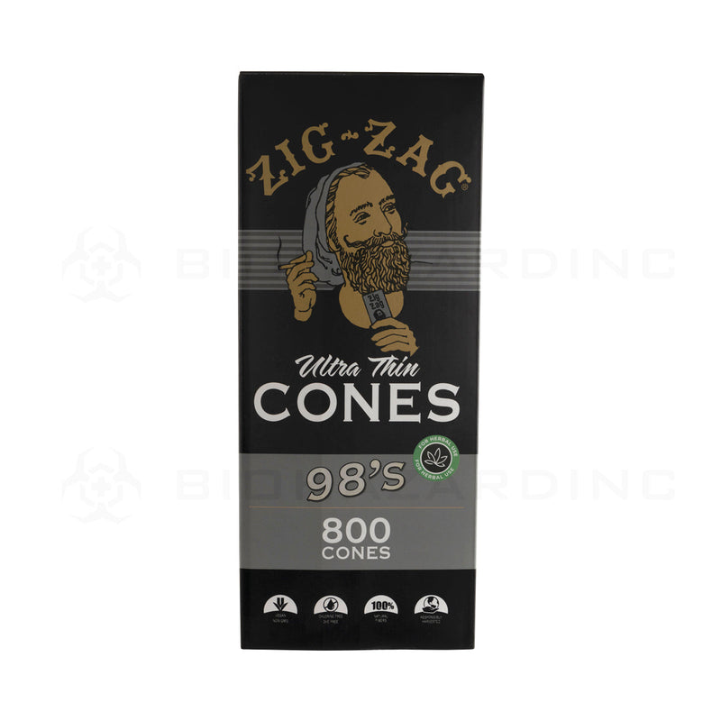 Zig-Zag® | Ultra Thin 98's Pre-Rolled Cones | 98mm - Classic White - 800 Count Pre-Rolled Cones Zig Zag   