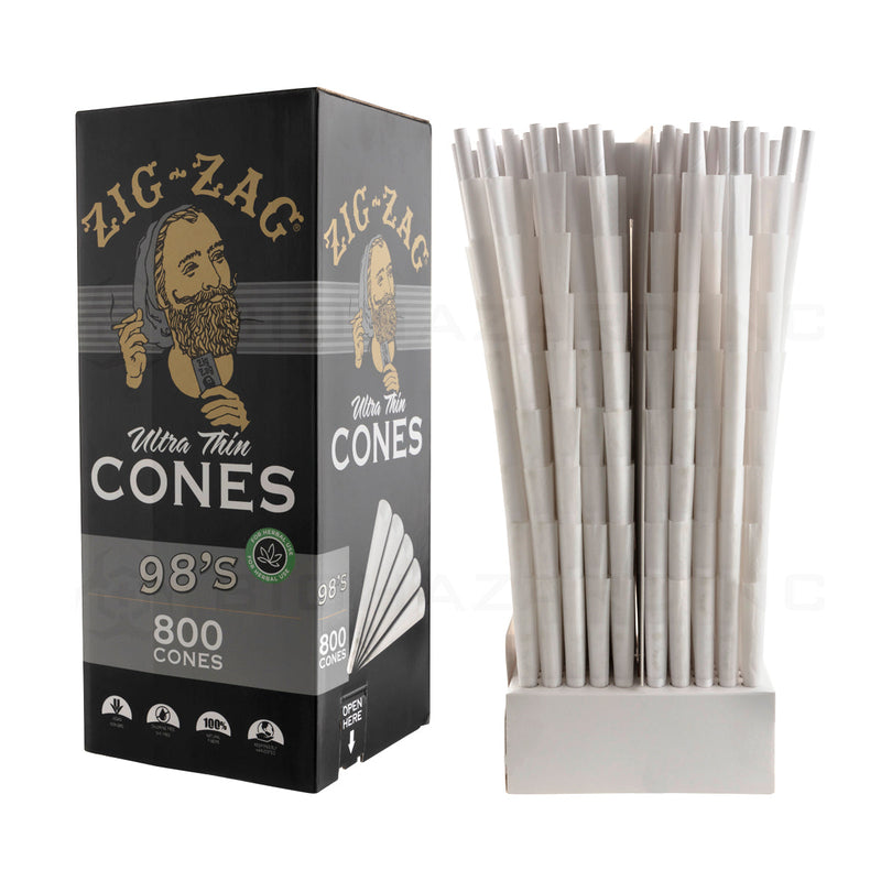 Zig-Zag® | Ultra Thin 98's Pre-Rolled Cones | 98mm - Classic White - 800 Count Pre-Rolled Cones Zig Zag   