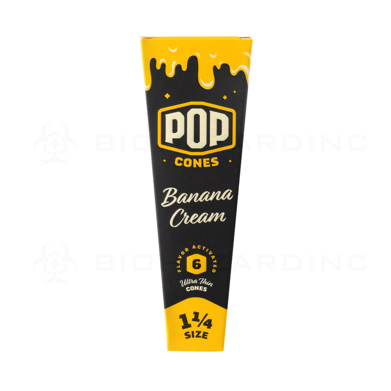 Pop Cones |  Pre-Rolled Cones 1¼ Size | 78mm - Various Flavors - 6 Pack 24 Count Pre-Rolled Cones Biohazard Inc Banana Cream  