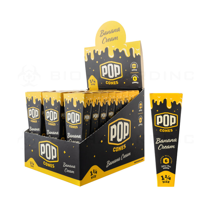 Pop Cones |  Pre-Rolled Cones 1¼ Size | 78mm - Various Flavors - 6 Pack 24 Count Pre-Rolled Cones Biohazard Inc   