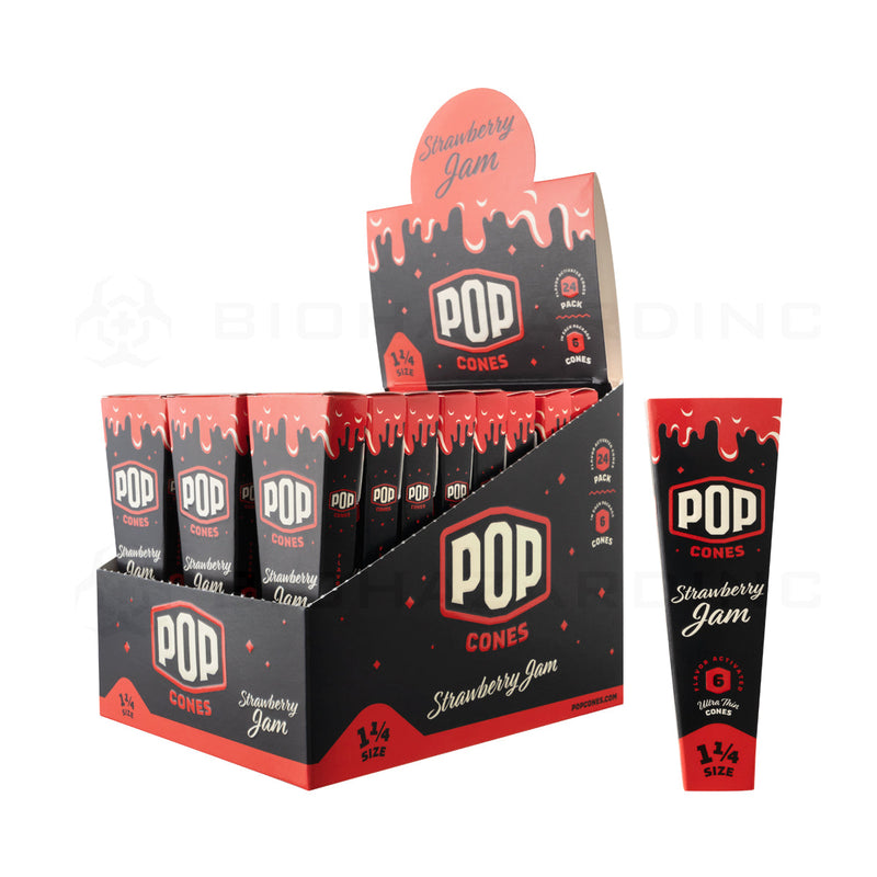 Pop Cones |  Pre-Rolled Cones 1¼ Size | 78mm - Various Flavors - 6 Pack 24 Count Pre-Rolled Cones Biohazard Inc   