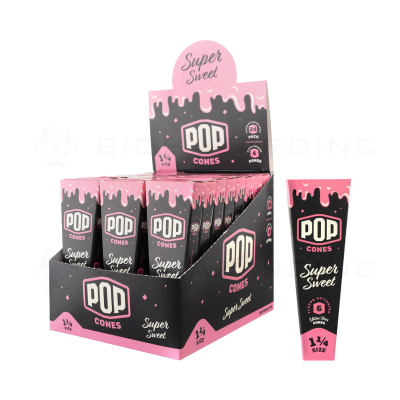 Pop Cones |  Pre-Rolled Cones 1¼ Size | 78mm - Various Flavors - 6 Pack 24 Count Pre-Rolled Cones Biohazard Inc   