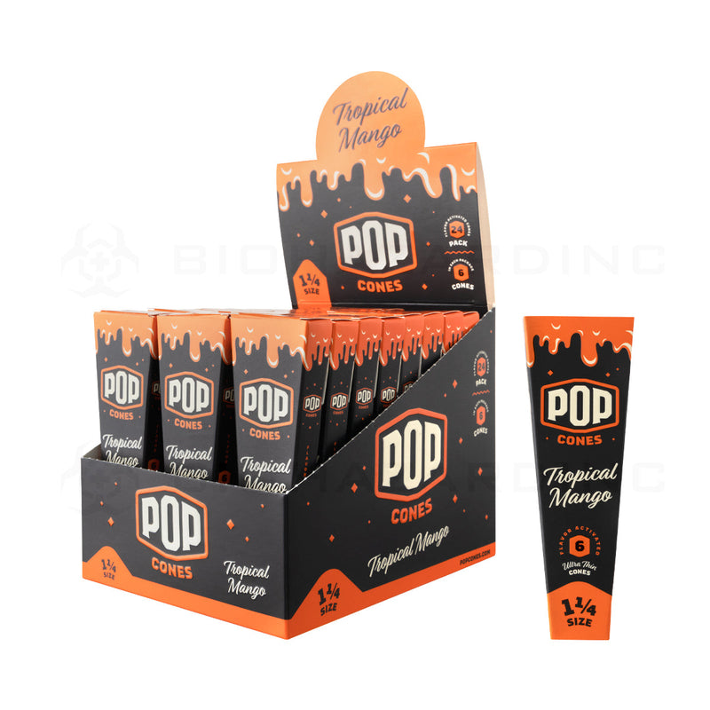 Pop Cones |  Pre-Rolled Cones 1¼ Size | 78mm - Various Flavors - 6 Pack 24 Count Pre-Rolled Cones Biohazard Inc   