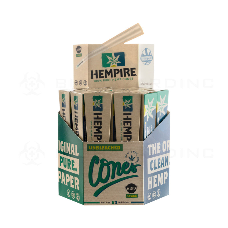 Hempire | Pre-Rolled Cones King Size | 110mm - Unbleached Paper - 24 Count Pre-Rolled Cones Biohazard Inc   