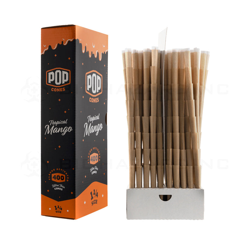 Pop Cones | Pre-Rolled Cones 1¼ Size | 84mm - Tropical Mango - 400 Count Pre-Rolled Cones Biohazard Inc   