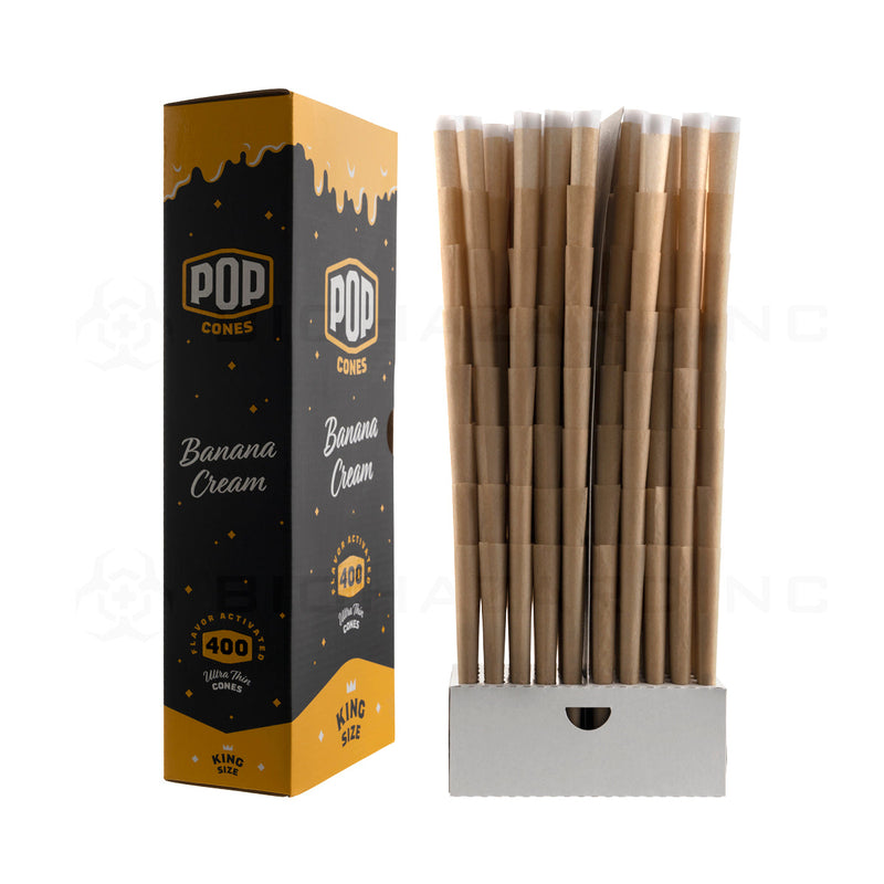 Pop Cones | Bulk Pre-Rolled Cones King Size | 109mm - Banana Cream - 400 Count Pre-Rolled Cones Biohazard Inc   