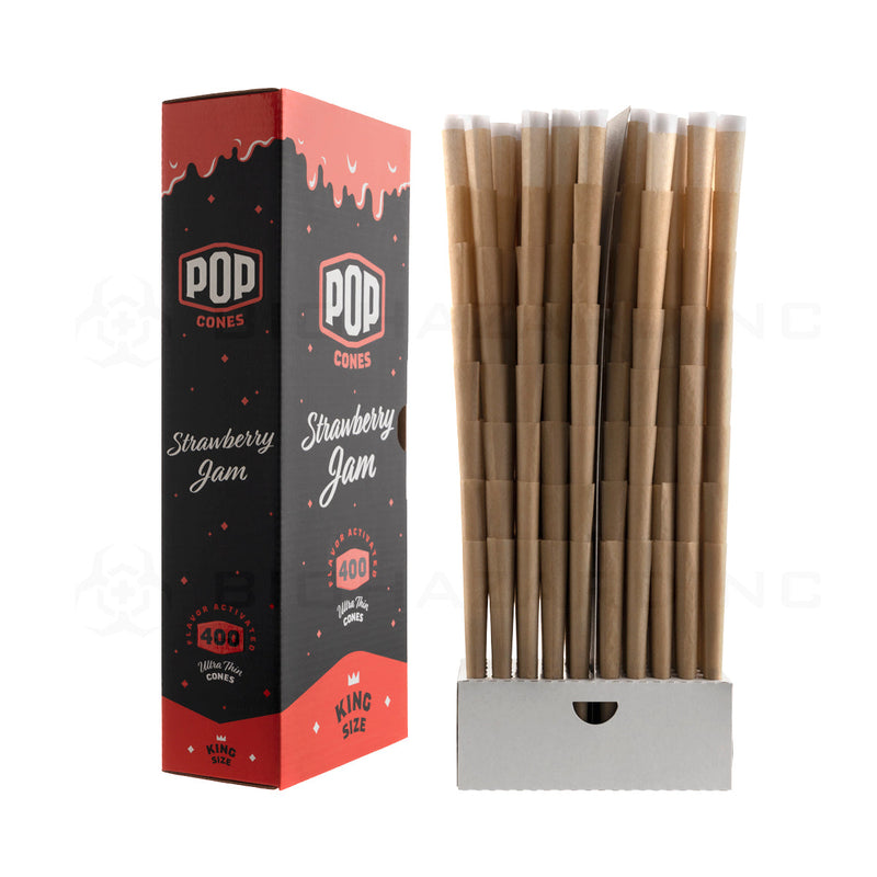 Pop Cones | Bulk Pre-Rolled Cones King Size | 109mm - Strawberry Jam - 400 Count Pre-Rolled Cones Biohazard Inc   