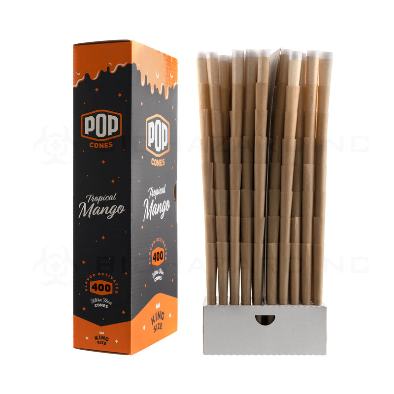 Pop Cones | Bulk Pre-Rolled Cones King Size | 109mm - Tropical Mango - 400 Count Pre-Rolled Cones Biohazard Inc   