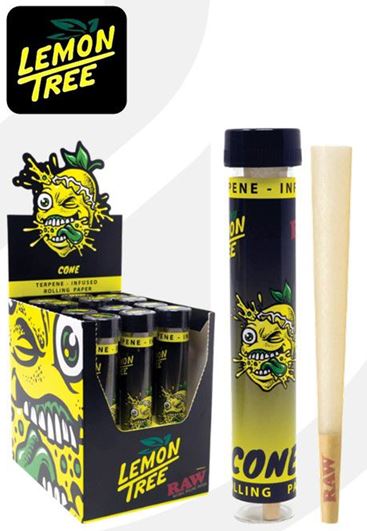 RAW® | Pre-Rolled Cones Singles King Size | 110mm - Lemon Tree - 12 Count Pre-Rolled Cones Raw   