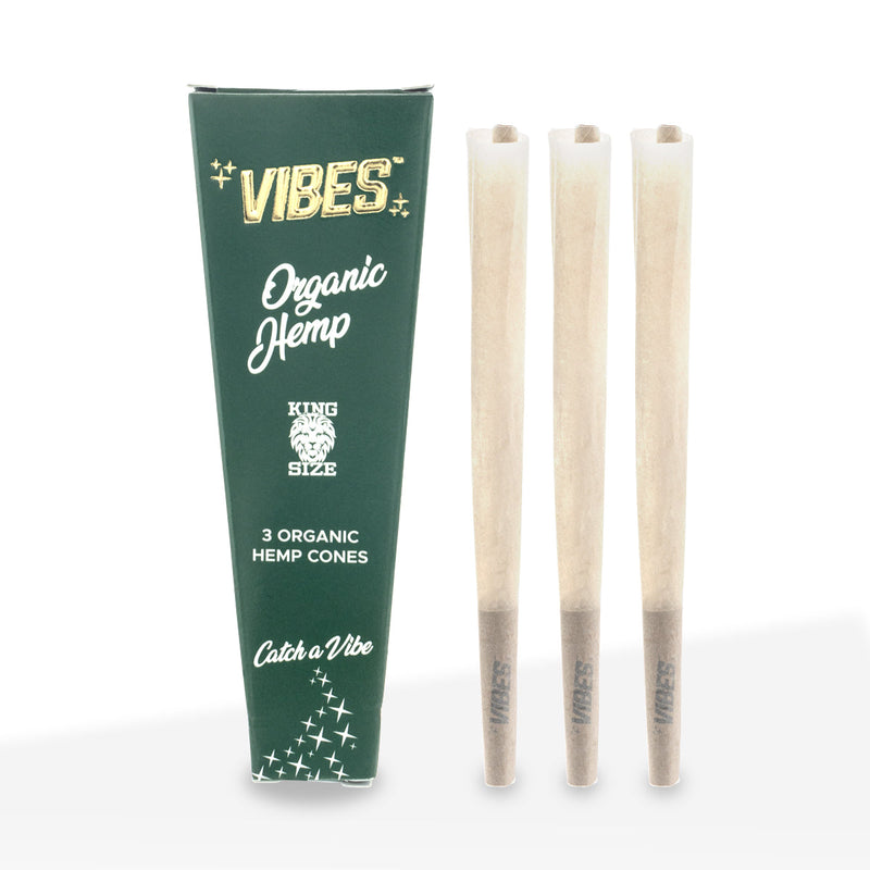 Vibes® | Wholesale Pre-Rolled Cones King Size | 110mm - Organic Hemp - Various Counts Pre-Rolled Cones Vibes   