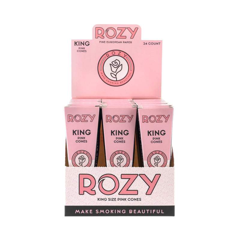 Rozy Pink | Pre-Rolled Cones King Size 3-Pack | 109mm - Pink - 24 Count Pre-Rolled Cones Rozy   