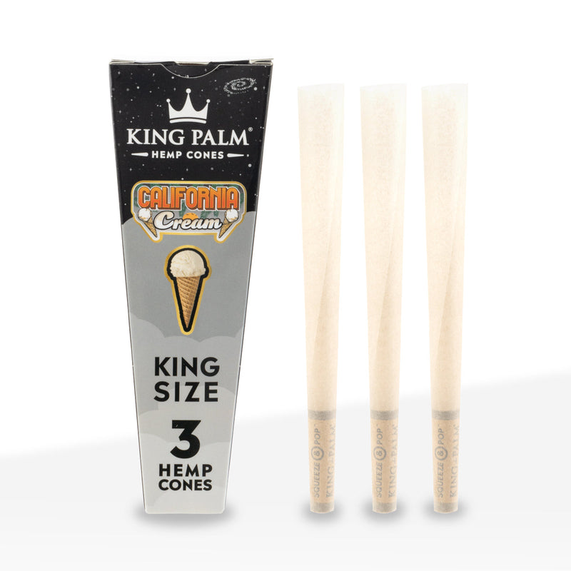 King Palm™ | Hemp Cones King Size | 3 Pack - 30 Count - California Cream