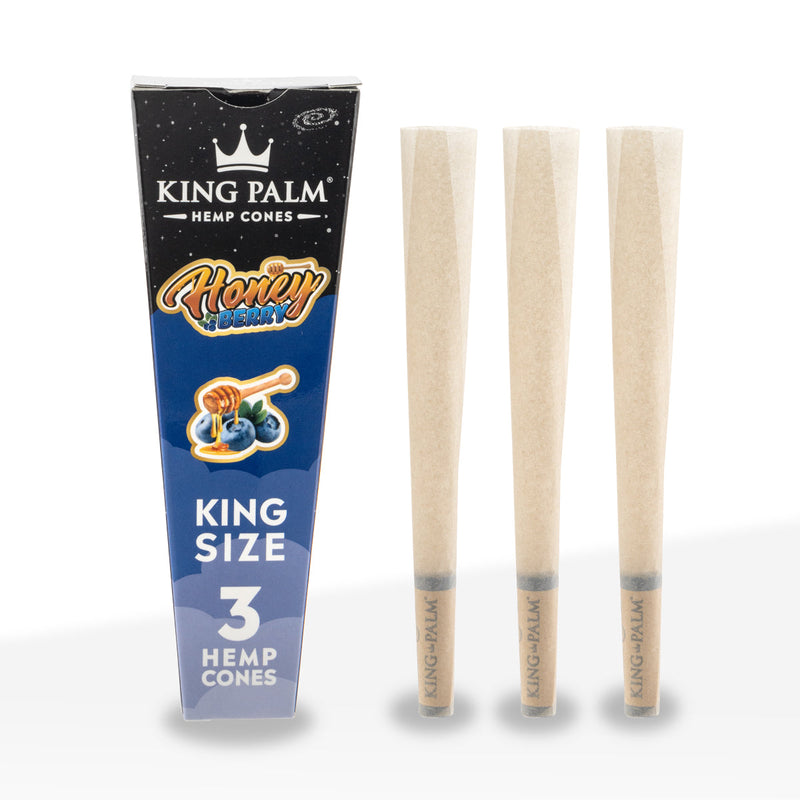 King Palm™ | Hemp Cones King Size | 3 Pack - 30 Count - Honey Berry