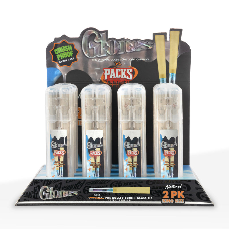 Glones x Packs | Pre-Rolled Cones King Size| 109mm -- 12 Count - Natural Papers