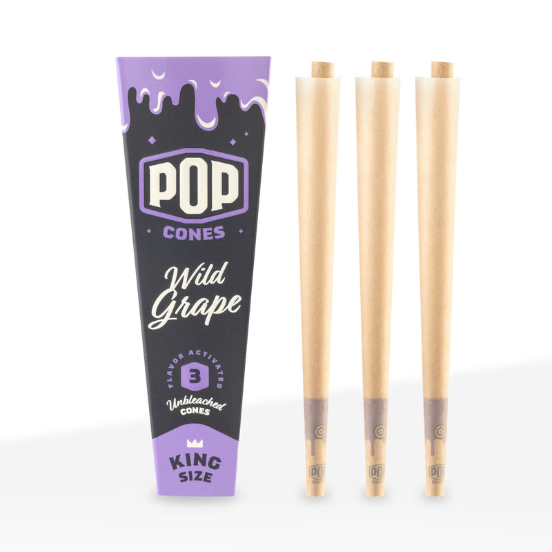 Pop Cones | Pre-Rolled Cones King Size | 109mm - Assorted Flavors - 3 Pack 25 Count - Unbleached Paper