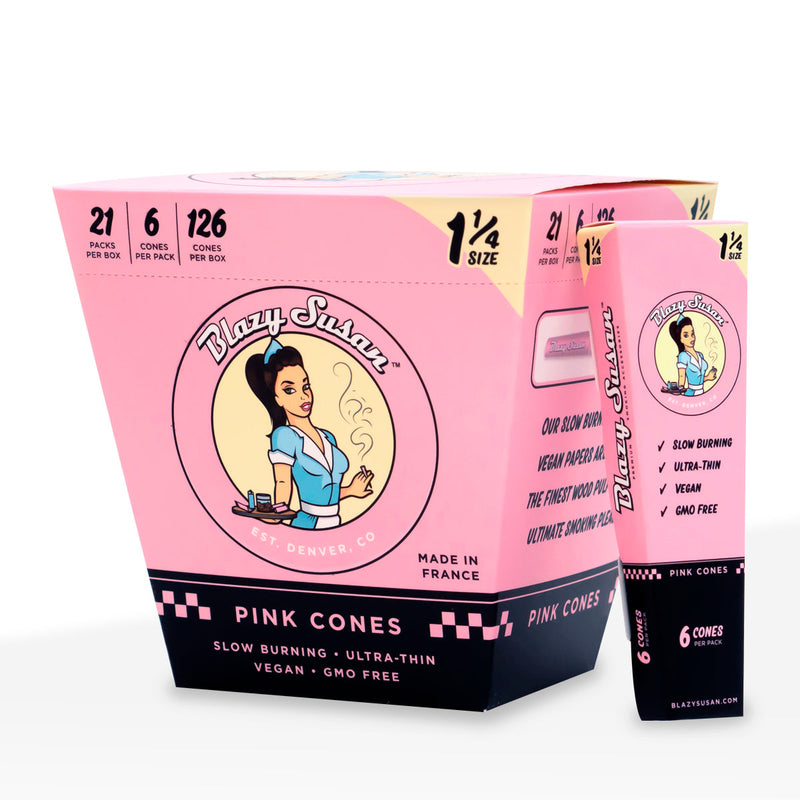 Blazy Susan | Pink Pre-Rolled Cones|  84/26 -  6 pack 21 Count