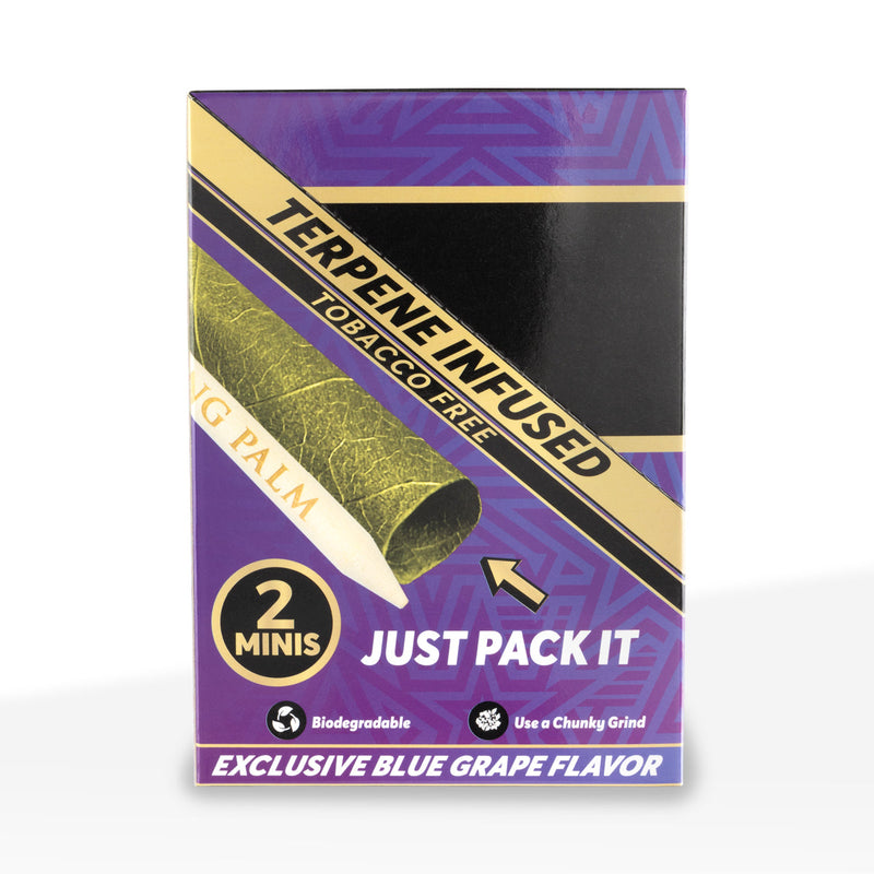 King Palm™ | 'Retail Display' Natural Leaf Minies Blunt Wraps | Blue Grape - 20 Count