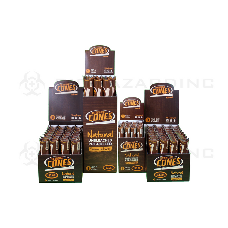 The Original Cones | Natural Pre-Rolled Cones Giga Size | 280mm - 15 Count Pre-Rolled Cones The Original   